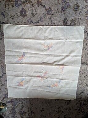 Hida Stencil Dyed Nylon Scarf With Cranes And Water Design Made‎ In Takayama JP
